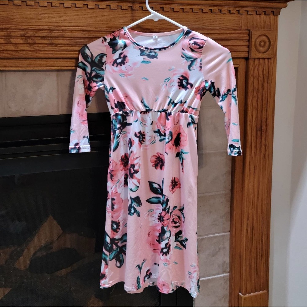 Girls' Boutique-Style Floor-Length Floral Dress